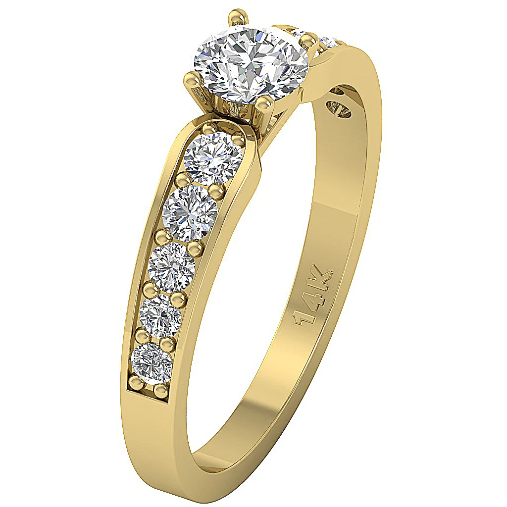 The Flynn 14k White Gold Round Cut Diamond Solitaire Wedding Ring 2 MM - Image 2