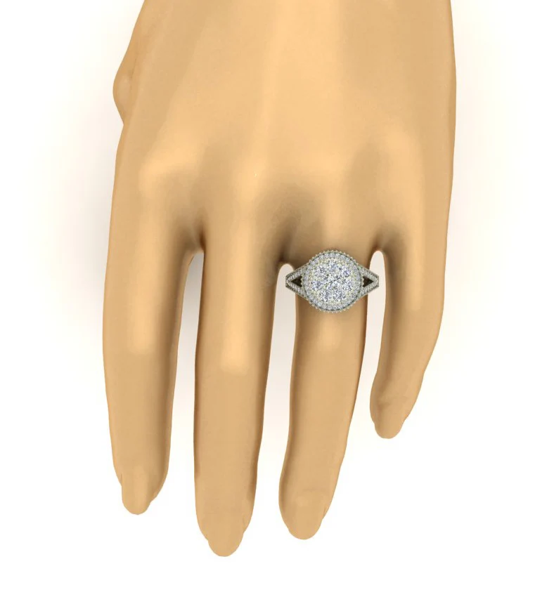 The Ford 14k Rose Gold Natural Diamond Designer Split Shank Solitaire Anniversary Ring - Image 10