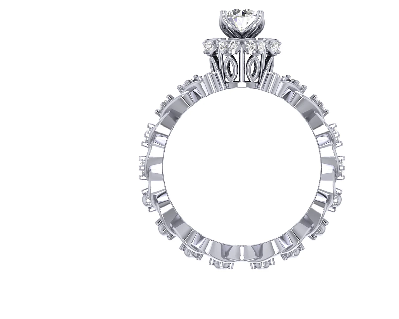 The Forrest Elegant Eternity Solitaire Diamond Engagement Ring 14k Solid Yellow Gold - Image 5