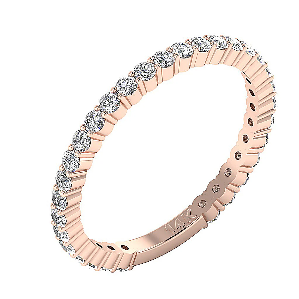 The Franco Round Brilliant Cut Diamond 14K White Gold Eternity Wedding Ring - Image 3