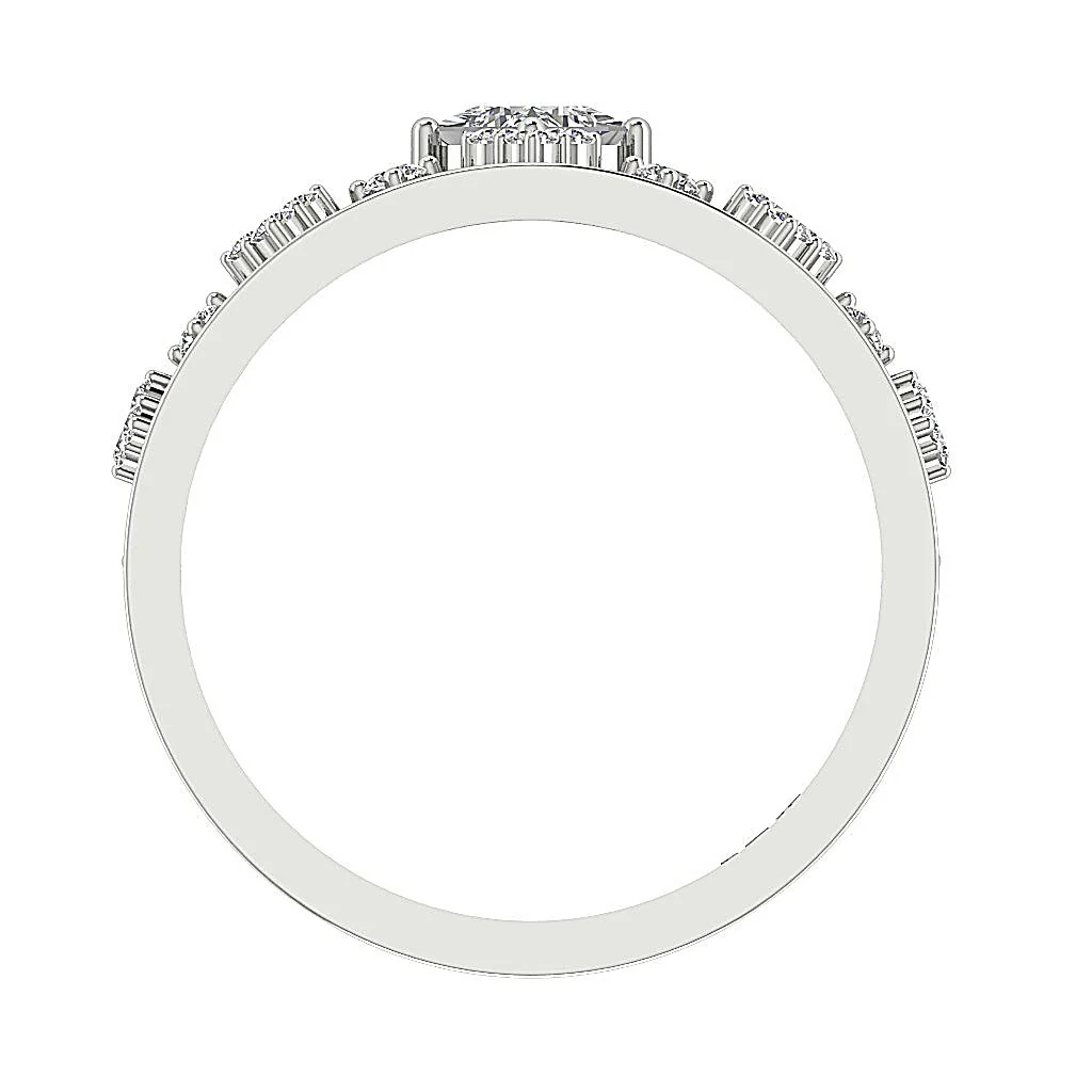 The Frank Gorgeous Crown Solitaire Engagement Ring Princess Round Diamond Band - Image 5