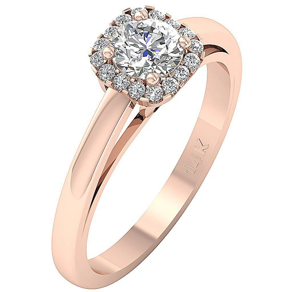 The Franklin Elegant Women's Natural Diamond Halo Engagement Ring 14K White Gold - Image 3