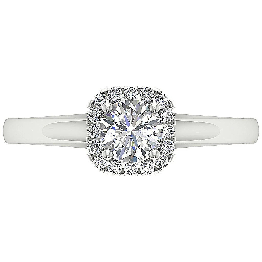 The Franklin Elegant Women's Natural Diamond Halo Engagement Ring 14K White Gold - Image 4