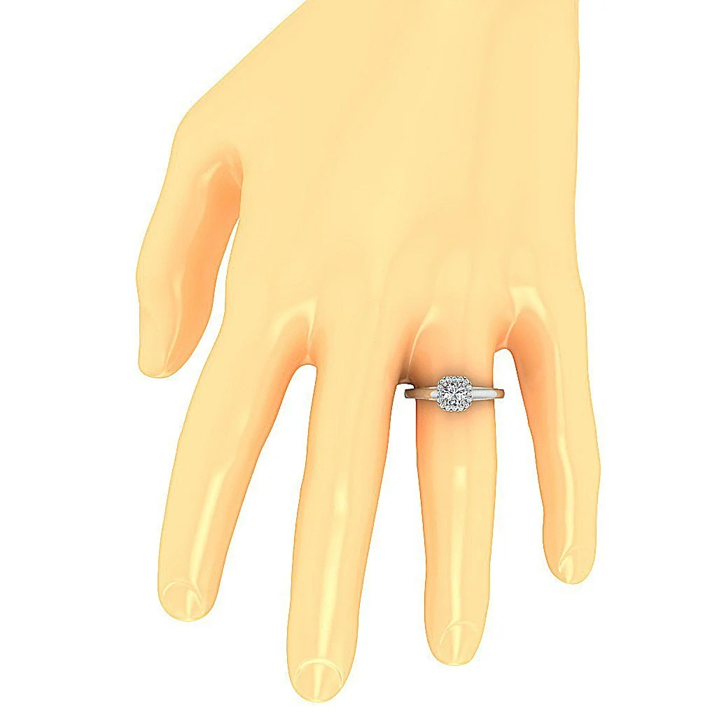 The Franklin Elegant Women's Natural Diamond Halo Engagement Ring 14K White Gold - Image 7