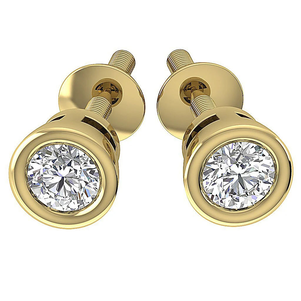 SI1 G 0.40Carat Handmade Natural Diamond Solitaire Studs Earring For Her 14K White Gold - Image 4