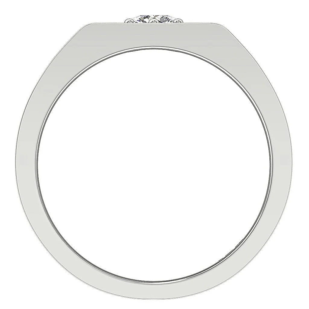 The Gabriella 14K Solid Gold Prong Set Men's Solitaire Wedding Ring Natural Diamond - Image 4