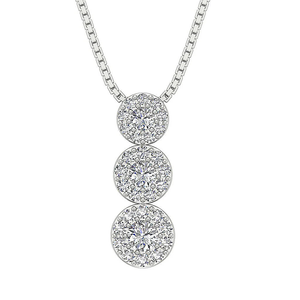 The Gavin Halo Circle Natural Diamond 14k Rose Gold Fashion Pendant Prong Set - Image 3