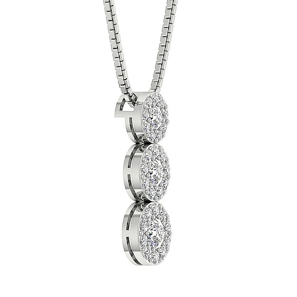 The Gavin Halo Circle Natural Diamond 14k Rose Gold Fashion Pendant Prong Set - Image 4