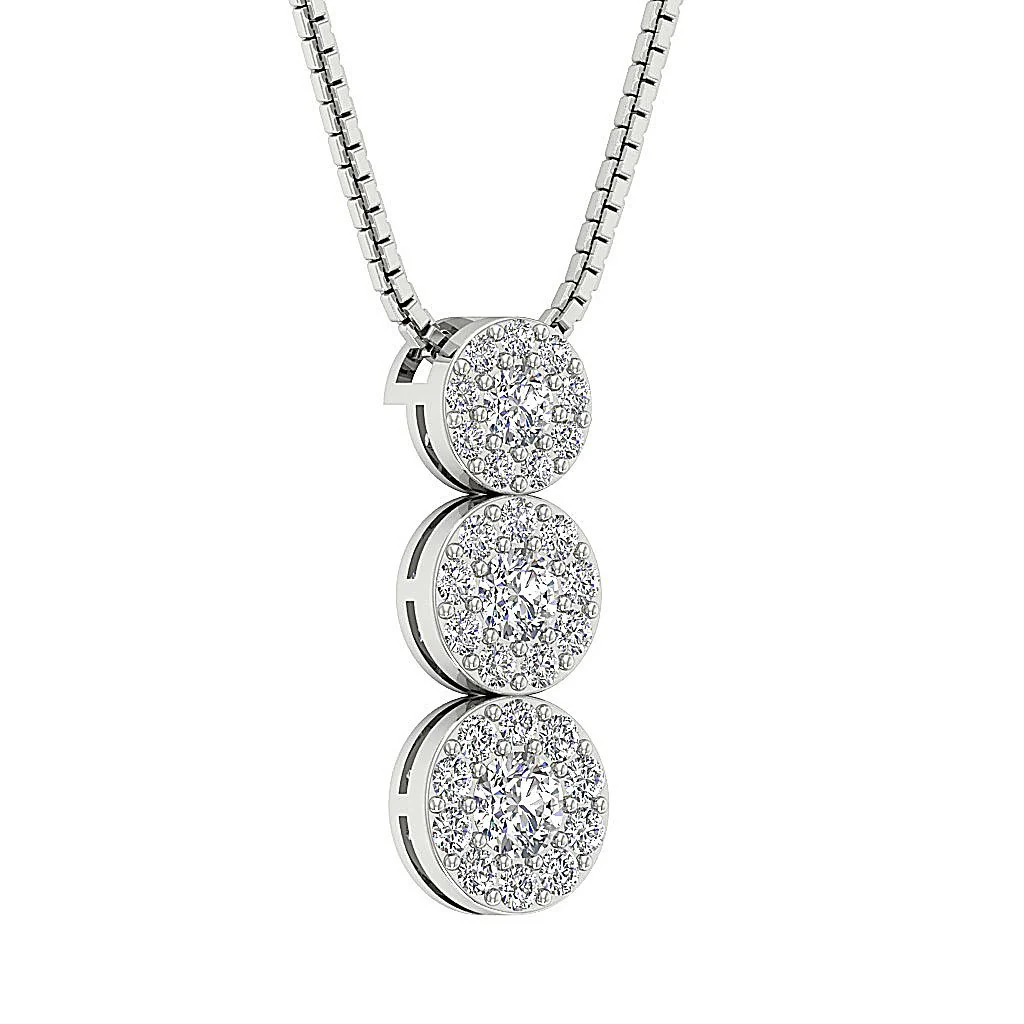 The Gavin Halo Circle Natural Diamond 14k Rose Gold Fashion Pendant Prong Set - Image 6