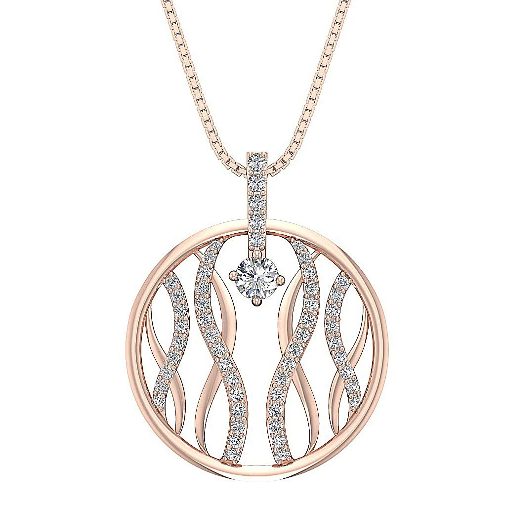 The George Excellent Round Brilliant Cut Diamond Yellow Gold Circle Fashion Pendant - Image 3