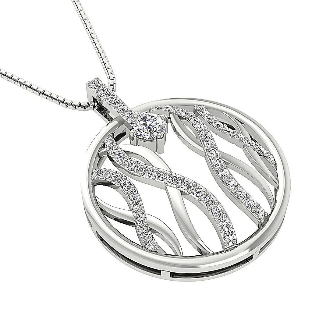 The George Excellent Round Brilliant Cut Diamond Yellow Gold Circle Fashion Pendant - Image 4