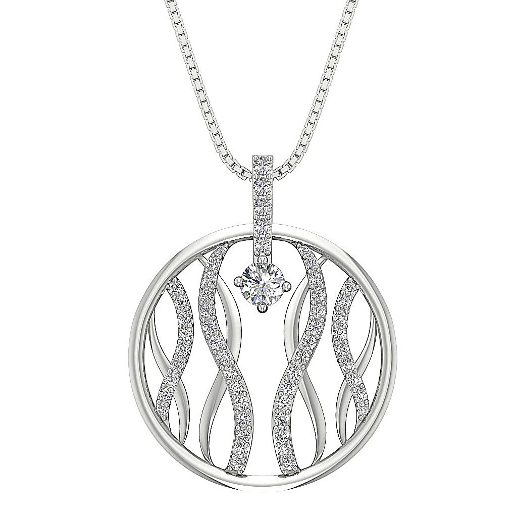 The George Excellent Round Brilliant Cut Diamond Yellow Gold Circle Fashion Pendant - Image 5