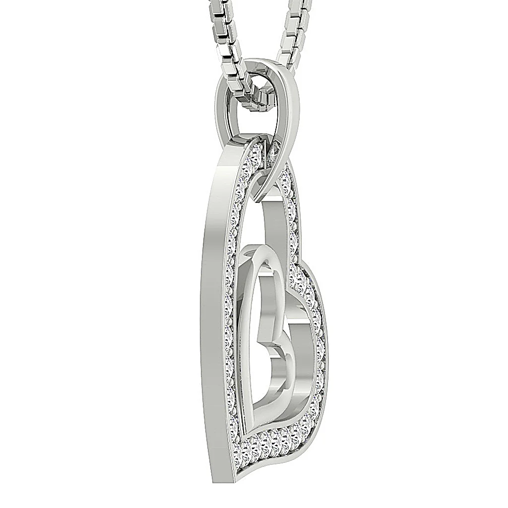 The Gianni Round Brilliant Cut Diamond 14K Solid Gold Heart Pendant necklace For Her - Image 7