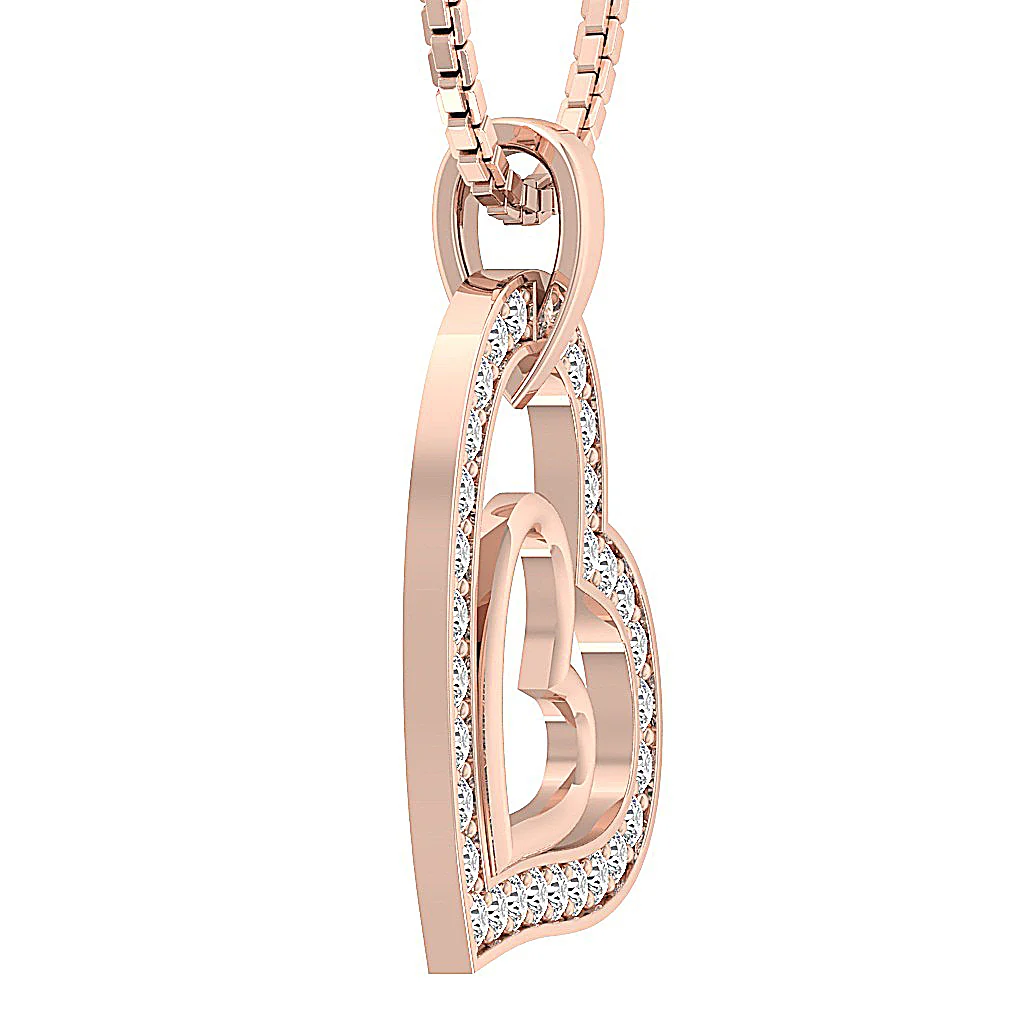 The Gianni Round Brilliant Cut Diamond 14K Solid Gold Heart Pendant necklace For Her - Image 9