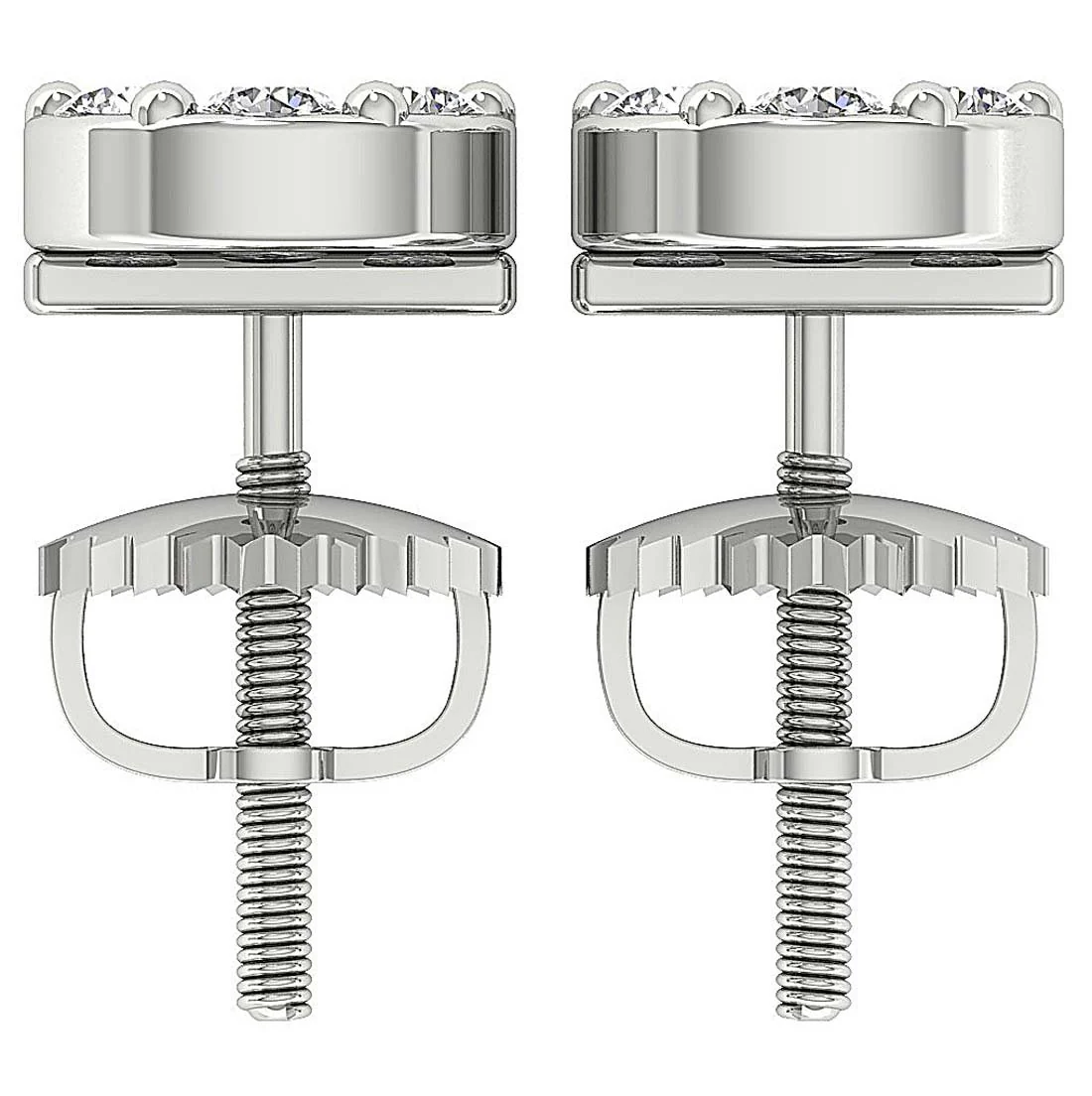 The Gideon Natural Round Diamond Cluster Fashion Stud Earring Prong Set Gold - Image 3