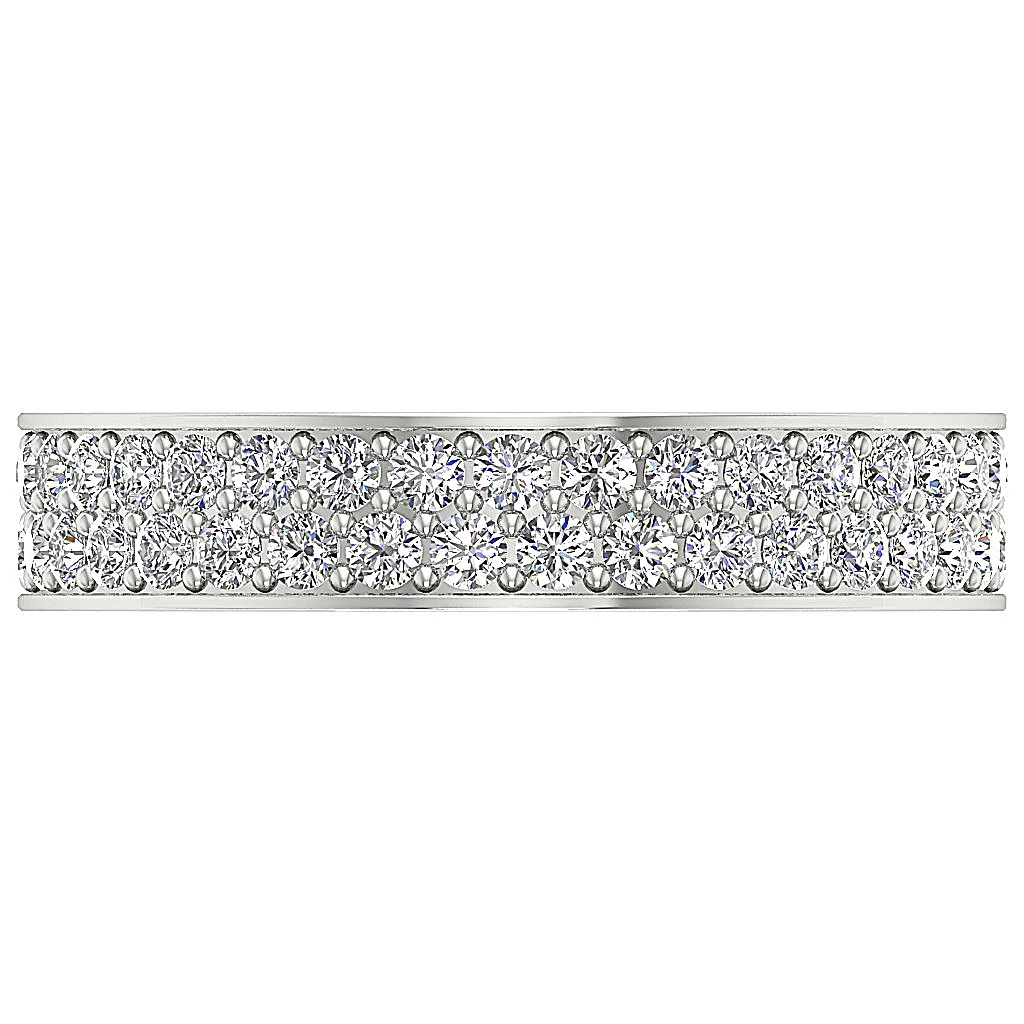 The Gideon Pave Set 2 Row Full Eternity Wedding Ring 14K Gold Round Diamond Ring For Her - Image 5