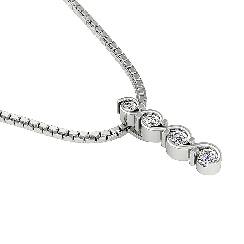 The Graham Fancy Journey Round Cut Diamond Fashion Pendant 14K White Gold - Image 10