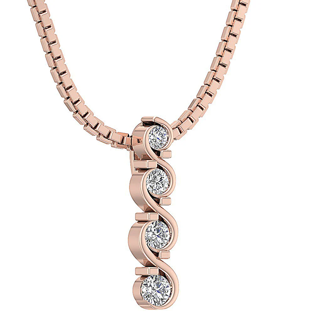 The Graham Fancy Journey Round Cut Diamond Fashion Pendant 14K White Gold - Image 6