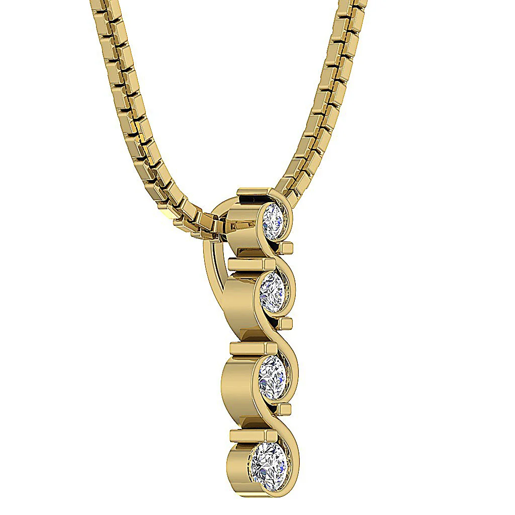 The Graham Fancy Journey Round Cut Diamond Fashion Pendant 14K White Gold - Image 8