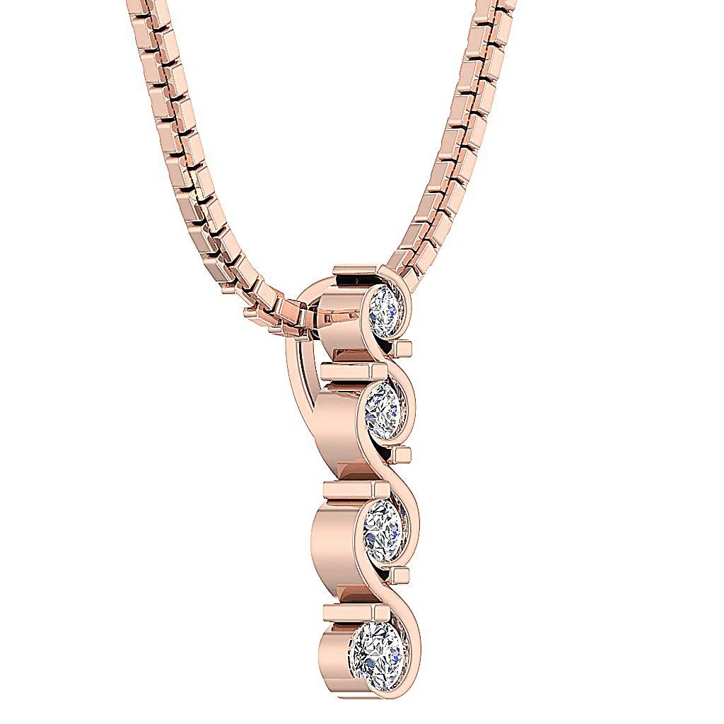 The Graham Fancy Journey Round Cut Diamond Fashion Pendant 14K White Gold - Image 9