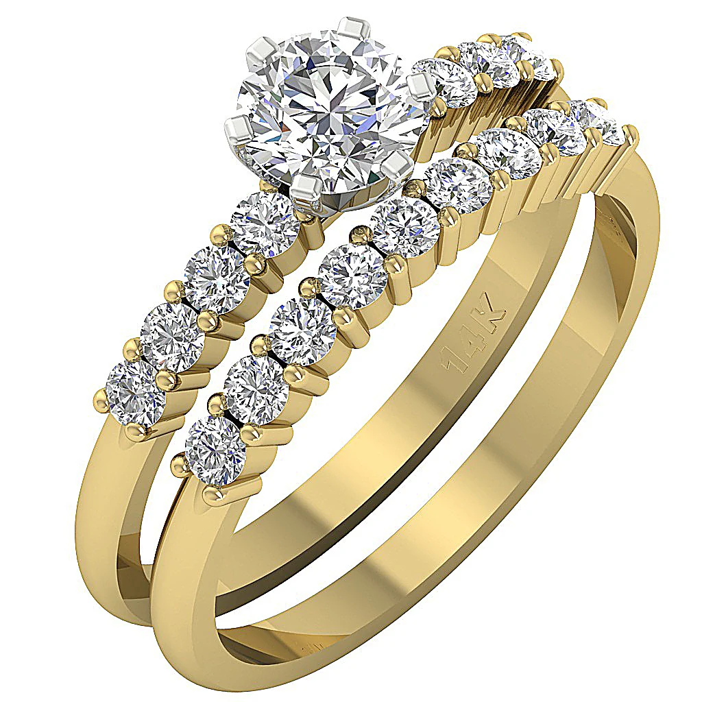 The Graham Excellent Round Diamond Bridal Anniversary Ring Set White Gold Appraisal - Image 3