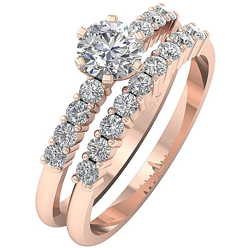 The Graham Excellent Round Diamond Bridal Anniversary Ring Set White Gold Appraisal - Image 4