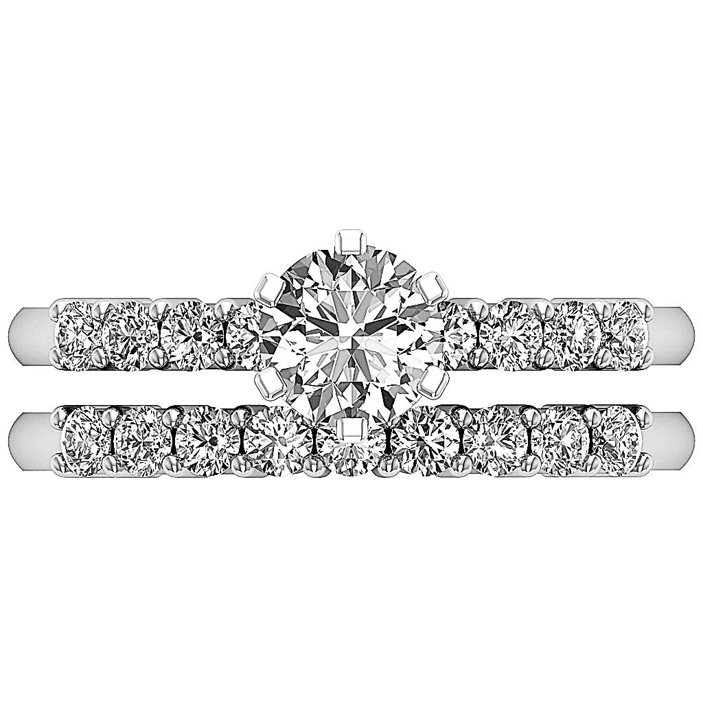 The Graham Excellent Round Diamond Bridal Anniversary Ring Set White Gold Appraisal - Image 5