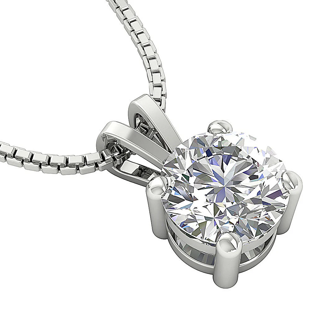 The Grand Solitaire Round Lab-Grown Diamond 3-4 Carat VS F Pendant 14K Yellow Gold - Image 11