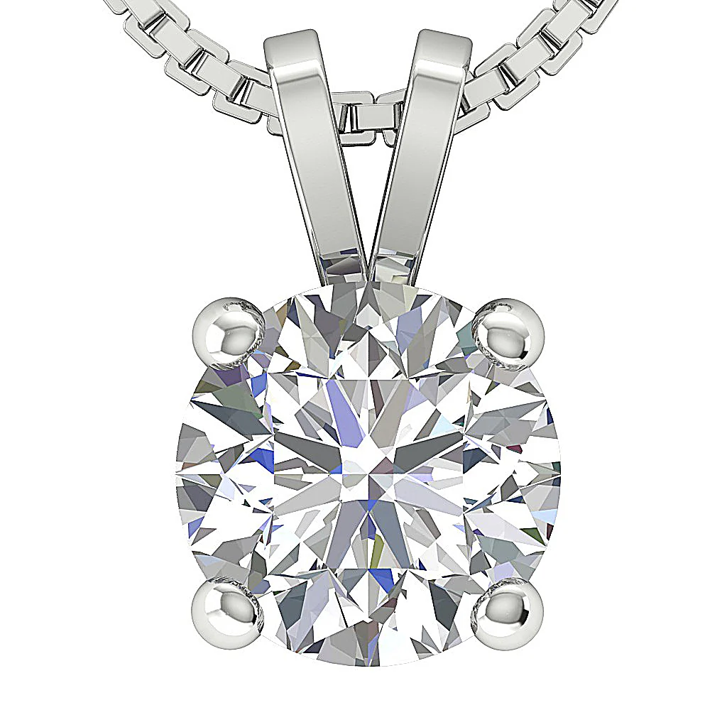 The Grand Solitaire Round Lab-Grown Diamond 3-4 Carat VS F Pendant 14K Yellow Gold - Image 3