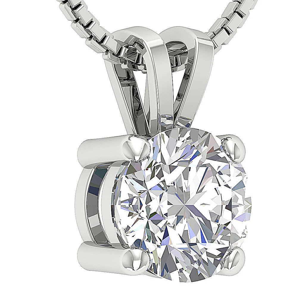 The Grand Solitaire Round Lab-Grown Diamond 3-4 Carat VS F Pendant 14K Yellow Gold - Image 4