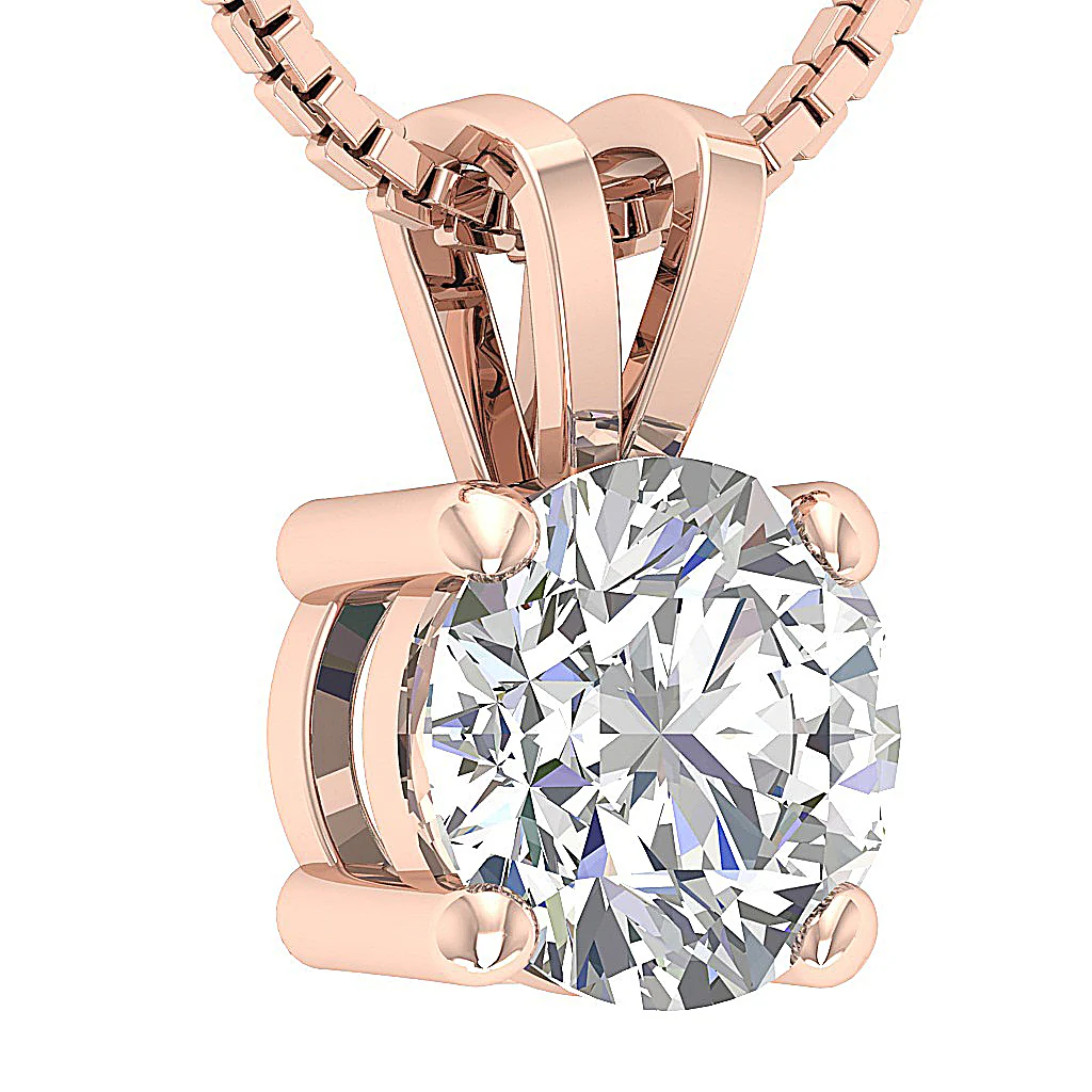 The Grand Solitaire Round Lab-Grown Diamond 3-4 Carat VS F Pendant 14K Yellow Gold - Image 6