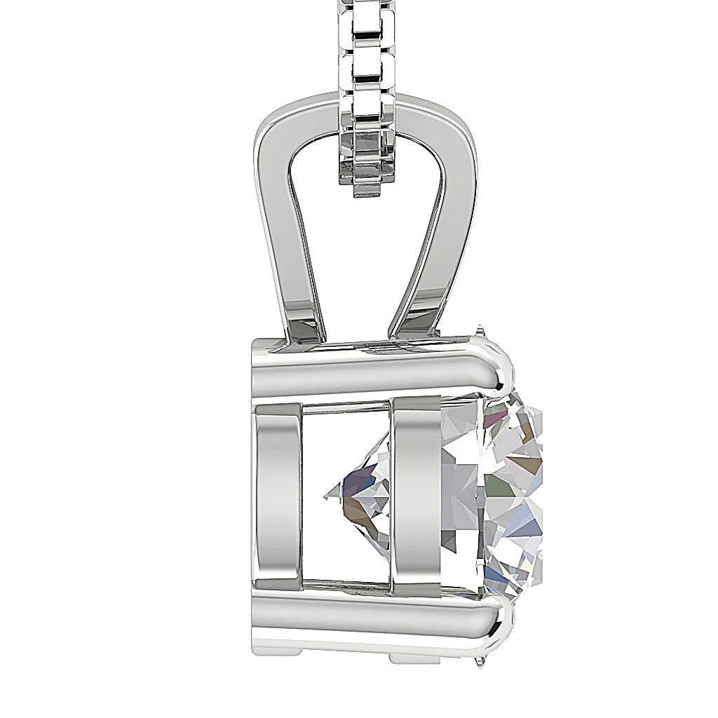 The Grand Solitaire Round Lab-Grown Diamond 3-4 Carat VS F Pendant 14K Yellow Gold - Image 7