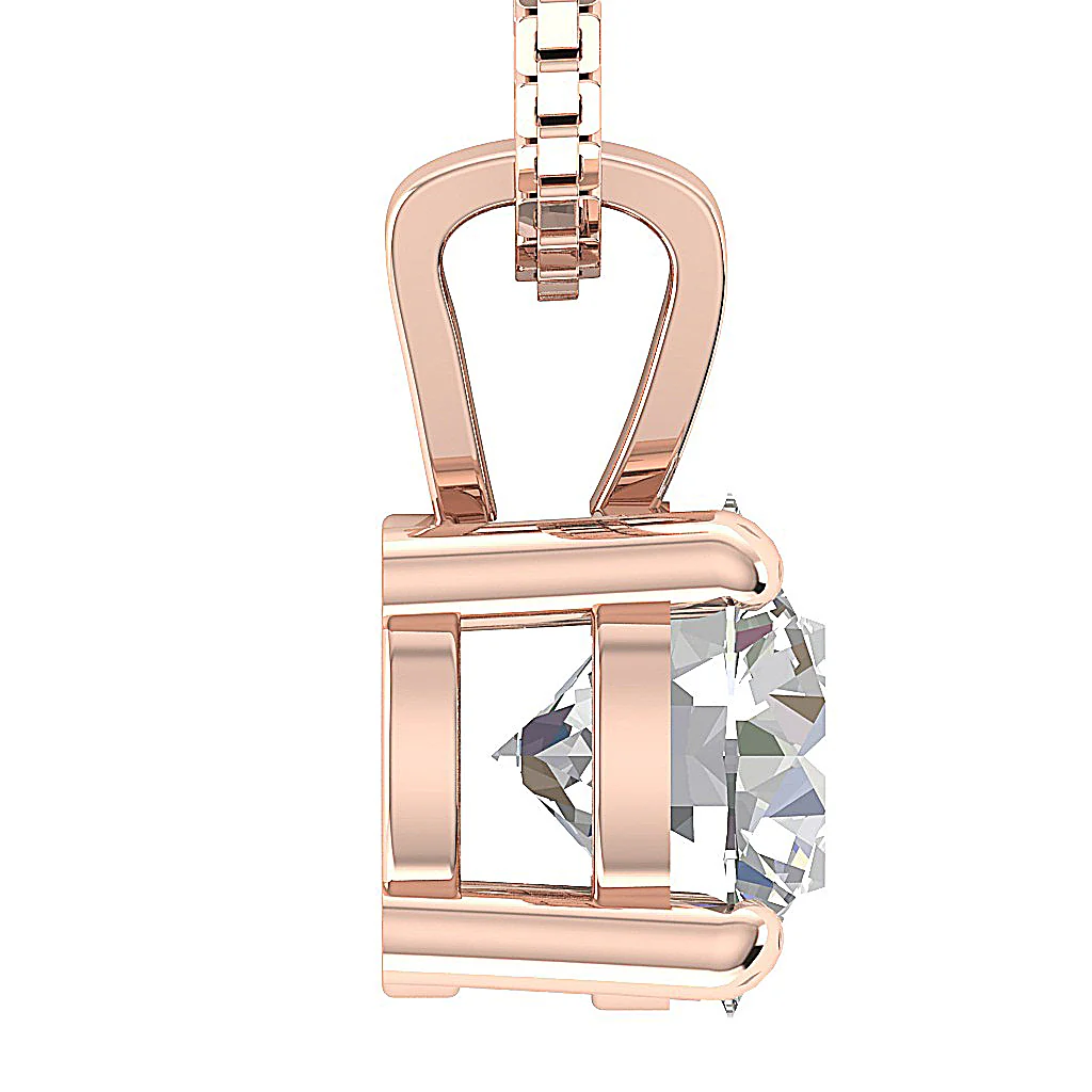 The Grand Solitaire Round Lab-Grown Diamond 3-4 Carat VS F Pendant 14K Yellow Gold - Image 8