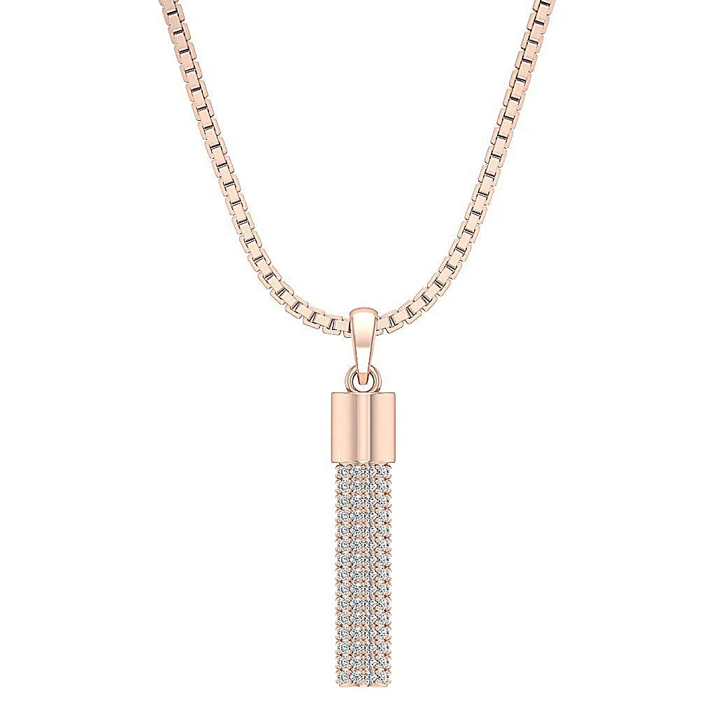 The Grant 14K Yellow Gold Fashion Pendant Necklace Round Natural Diamond - Image 3
