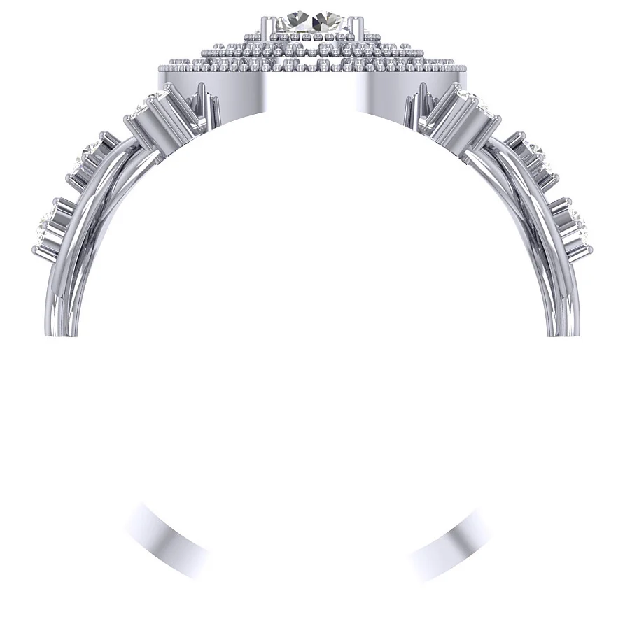 The Gregory Double Halo Solitaire Engagement Ring 14k Yellow Gold Round Cut Diamond - Image 5