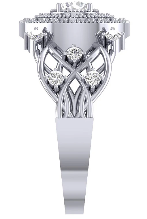 The Gregory Double Halo Solitaire Engagement Ring 14k Yellow Gold Round Cut Diamond - Image 6