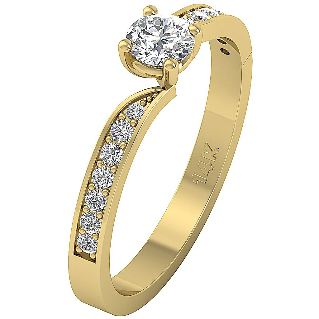 The Grey Round Diamond Solitaire Wedding Ring 14k Solid White Gold 2 MM - Image 4