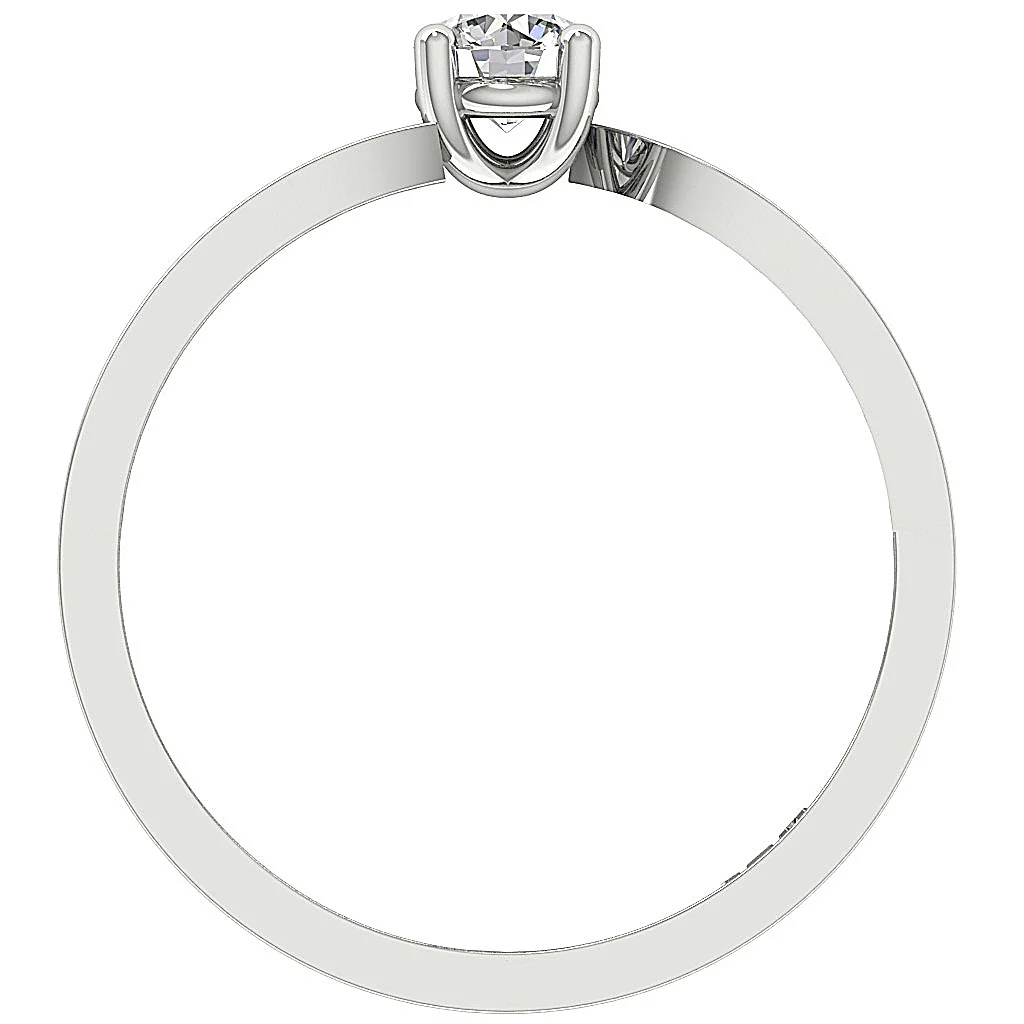 The Grey Round Diamond Solitaire Wedding Ring 14k Solid White Gold 2 MM - Image 5