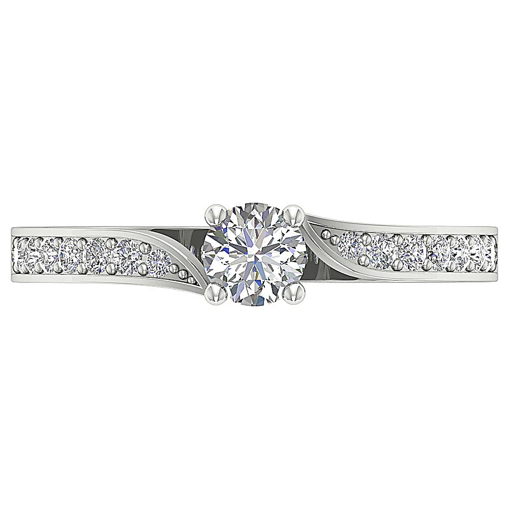 The Grey Round Diamond Solitaire Wedding Ring 14k Solid White Gold 2 MM - Image 6