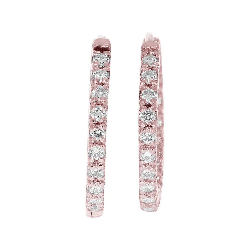 The Greyson Excellent Round Cut Diamond In Outside Hoops Earring 14K White Gold - Image 9