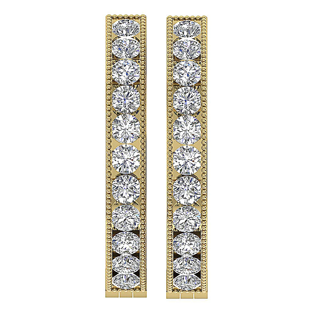The Griffin For Women Hoop Earring Round Brilliant Cut Diamond 14K Solid Gold - Image 5