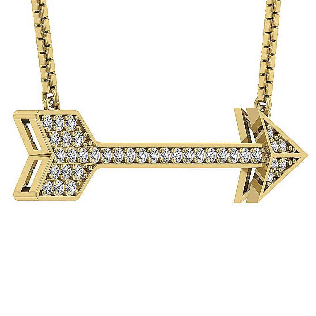 The Griffin Fashion Arrow Pendant Necklace Natural Diamond White Gold - Image 5
