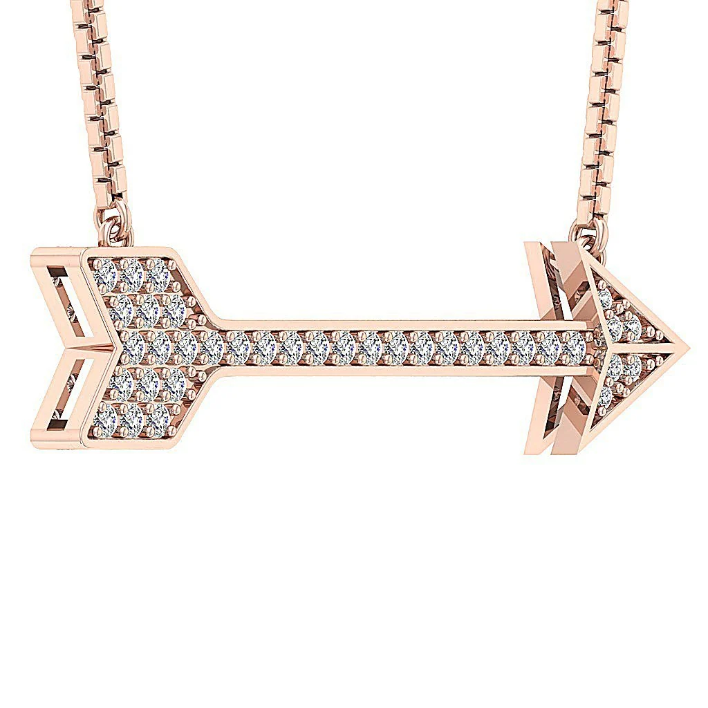 The Griffin Fashion Arrow Pendant Necklace Natural Diamond White Gold - Image 6
