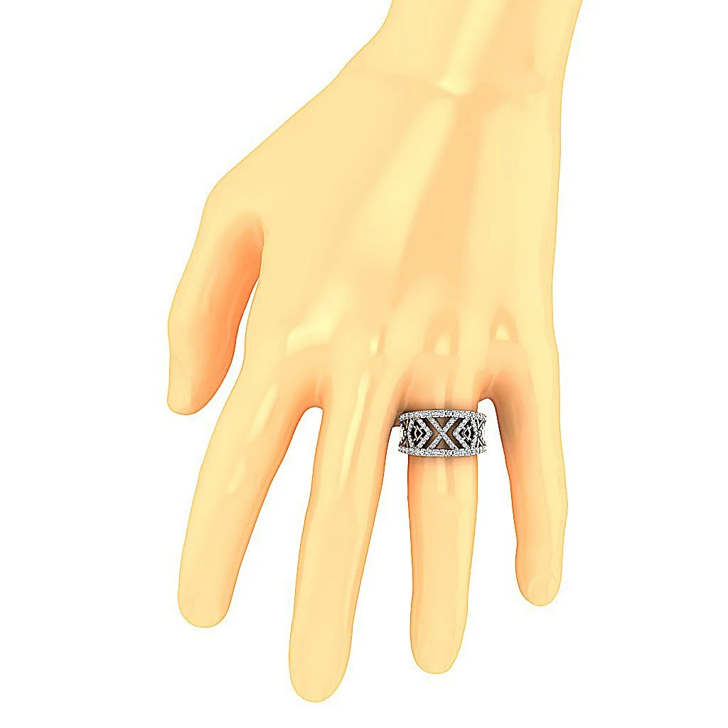 The Griffin Designer Wedding Anniversary Ring Prong Set Round Diamond Yellow Gold Band - Image 8