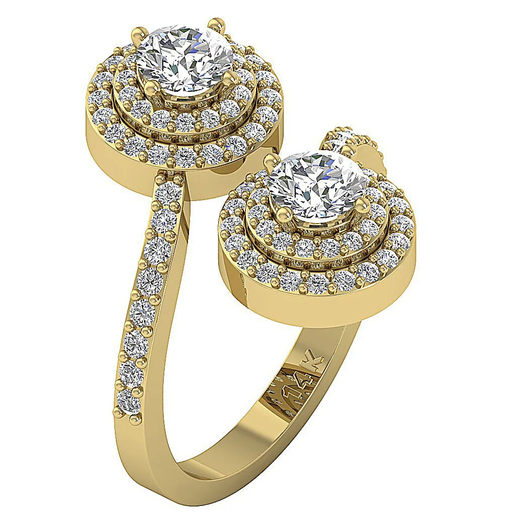 The Gunnar Double Halo Solitaire Diamond Forever Us Two Stone Engagement Ring For Her