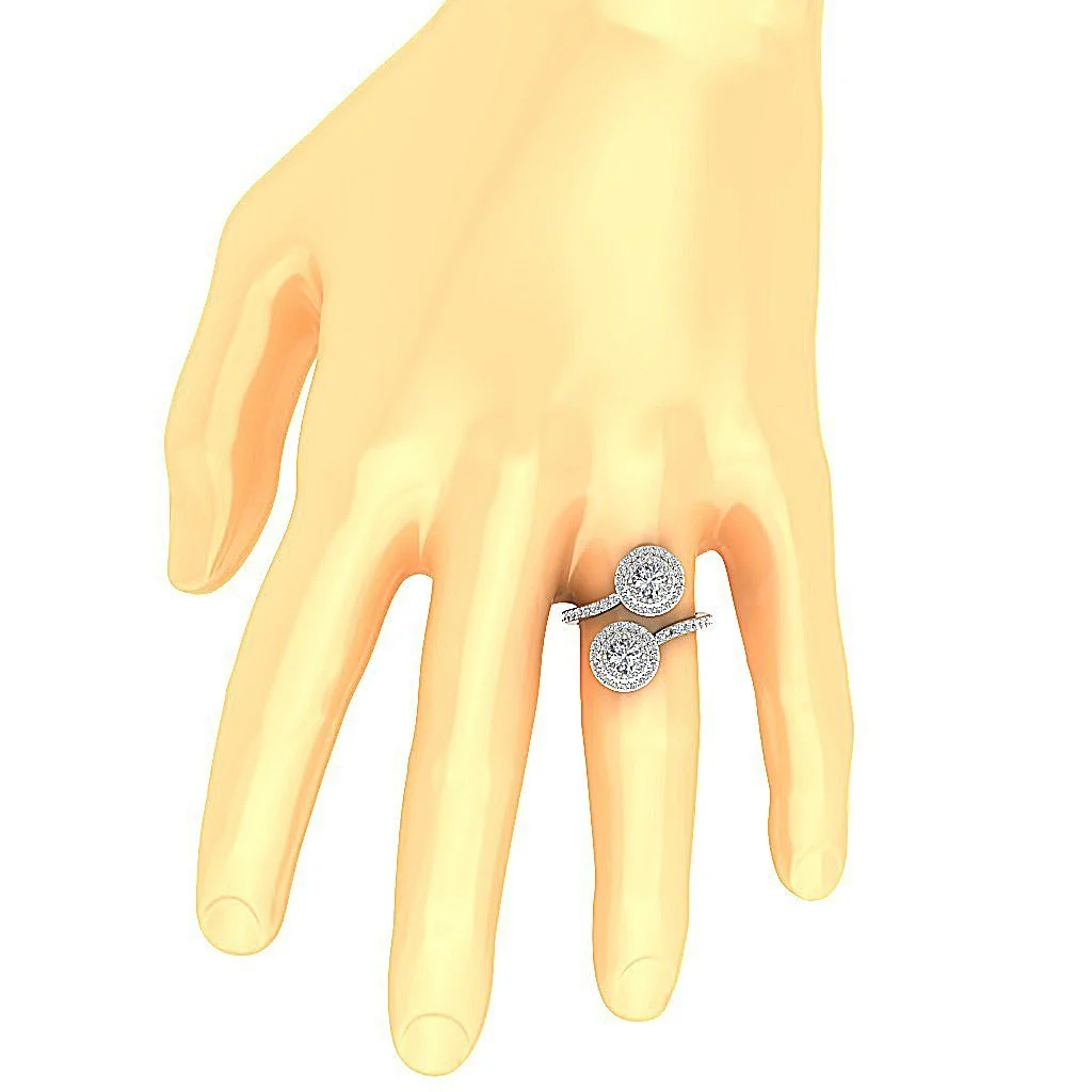 The Gunnar Double Halo Solitaire Diamond Forever Us Two Stone Engagement Ring For Her - Image 7