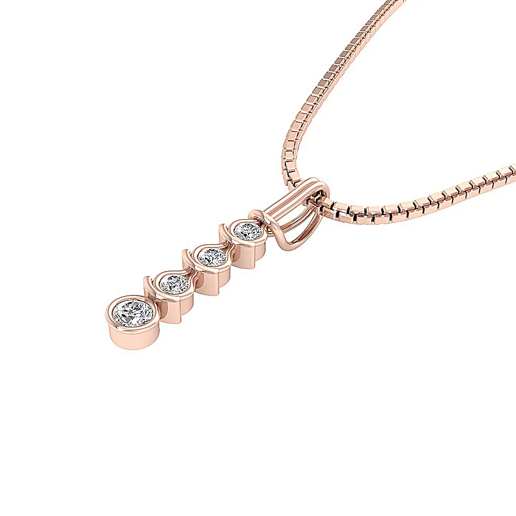 The Gunner Natural Diamond Designer Journey Pendant For Women 14K White Gold - Image 15