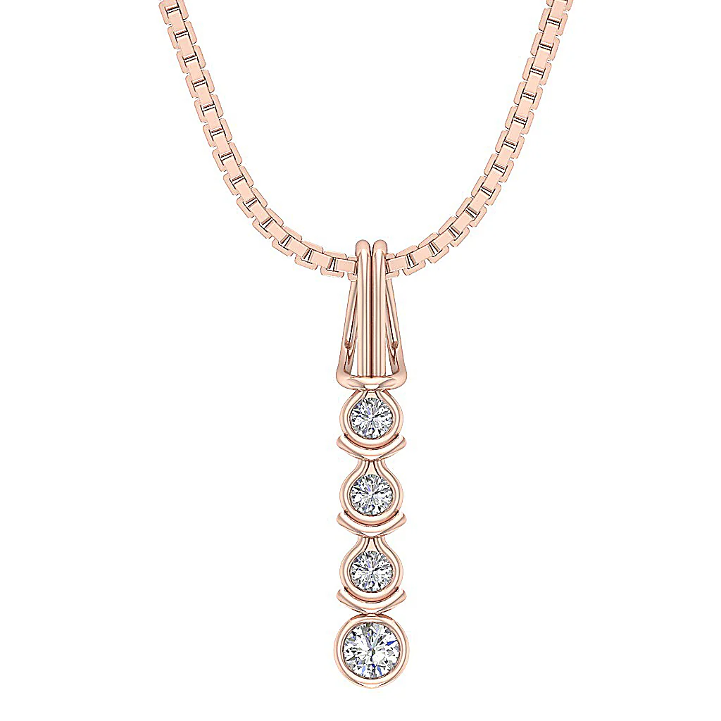 The Gunner Natural Diamond Designer Journey Pendant For Women 14K White Gold - Image 3