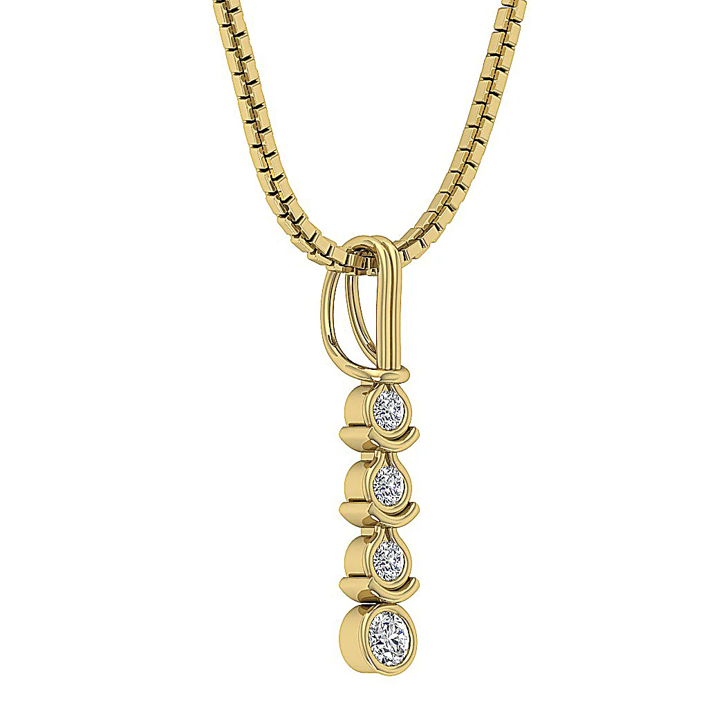 The Gunner Natural Diamond Designer Journey Pendant For Women 14K White Gold - Image 8