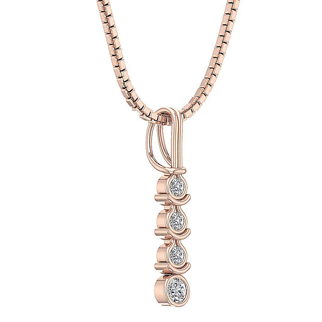 The Gunner Natural Diamond Designer Journey Pendant For Women 14K White Gold - Image 9